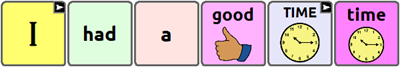 WordPower buttons spelling "I had a good time"